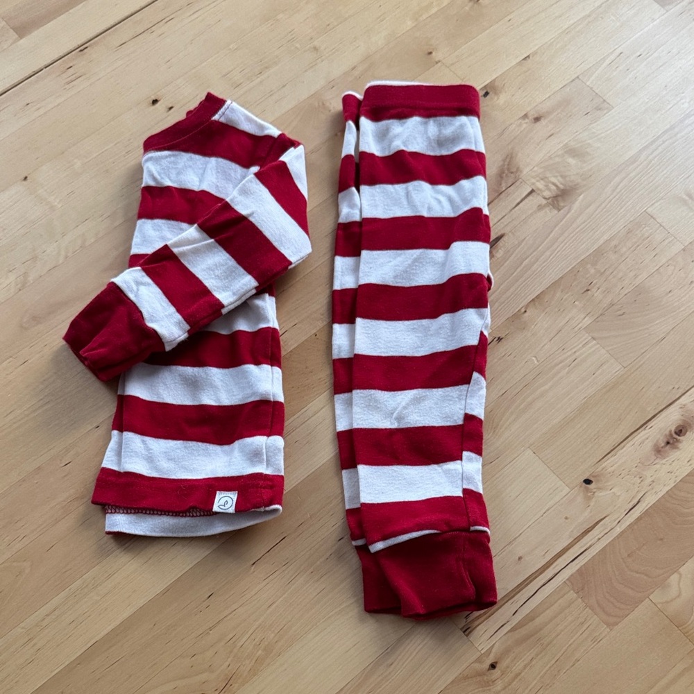 Red and White Striped Kids Pajama Set